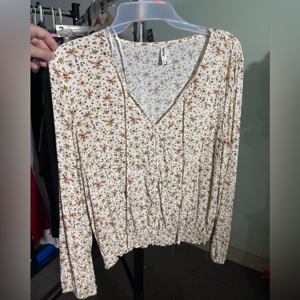 Mudd Cream Floral Blouse